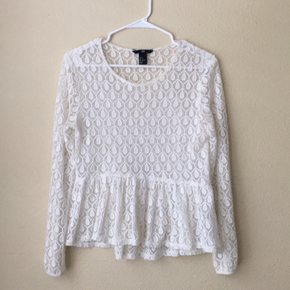H and M teardrop lace top